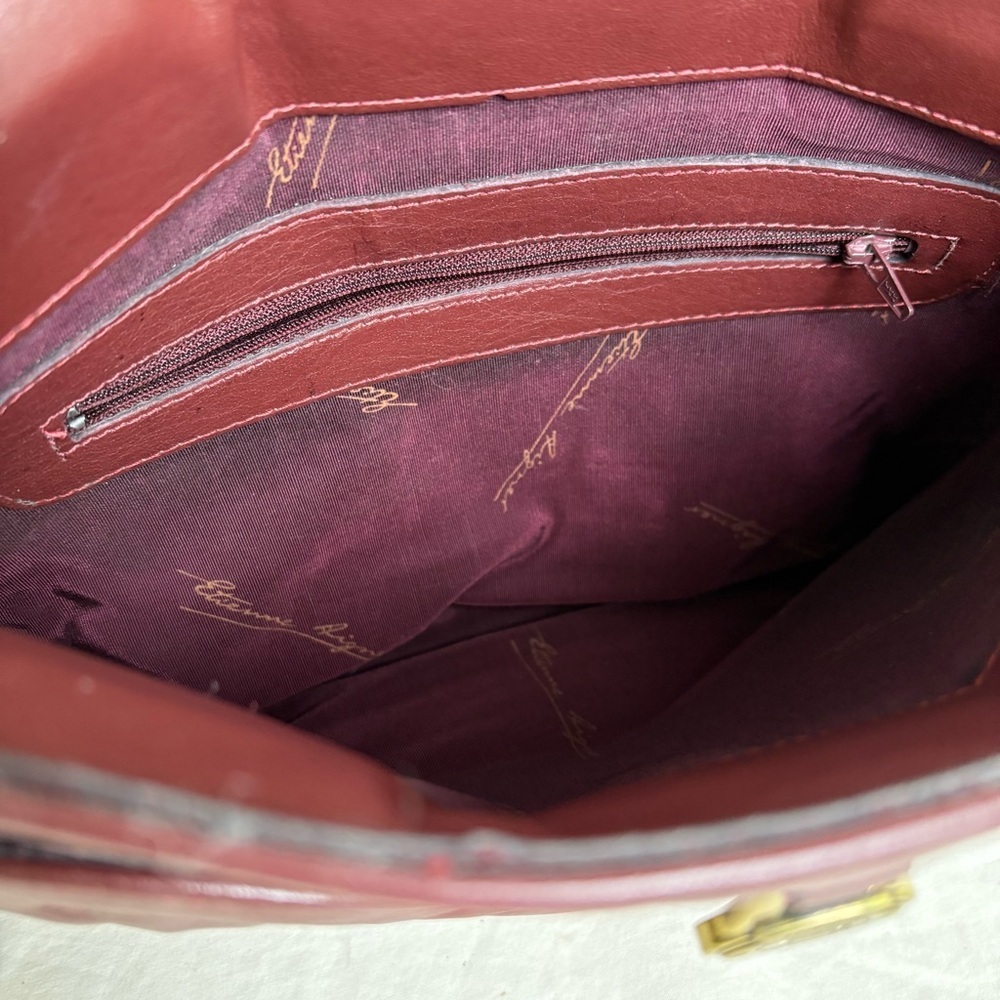 ETIENNE AIGNER Vintage Oxblood Burgundy Leather Crossbody Bag Purse Classic - Picture 10 of 16